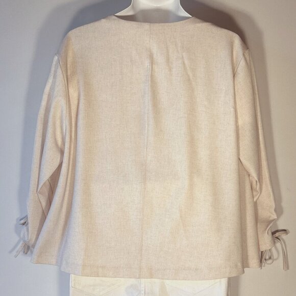 C. Wonder NWT SZ2X Ecru Linen One Button Blazer Wardrobe Essential Career Casual - Picture 6 of 9
